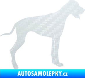 Samolepka Pes 086 pravá Doga 3D karbon bílý