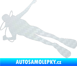Samolepka Potápěč 004 levá 3D karbon bílý