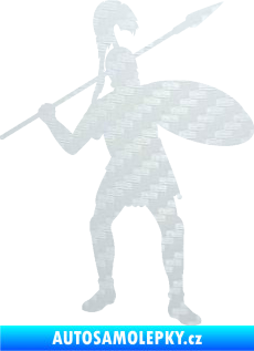 Samolepka Římský voják pravá 3D karbon bílý