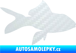 Samolepka Ryba 002 pravá 3D karbon bílý