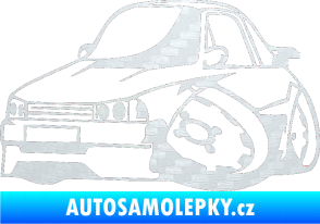Samolepka Škoda 120 karikatura levá 3D karbon bílý