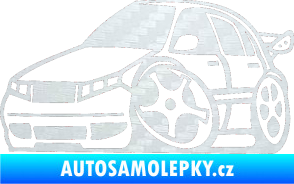 Samolepka Škoda Fabia 001 karikatura levá 3D karbon bílý