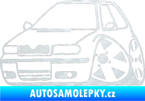 Samolepka Škoda Felicia karikatura levá 3D karbon bílý