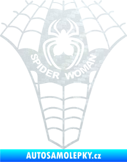 Samolepka Spider woman pavoučí žena 3D karbon bílý