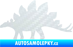 Samolepka Stegosaurus 001 levá 3D karbon bílý