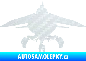 Samolepka Stíhací letoun 008  MIG 3D karbon bílý
