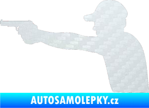 Samolepka Střelec silueta 001 levá 3D karbon bílý