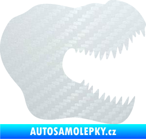 Samolepka Tyrannosaurus Rex lebka 001 pravá 3D karbon bílý