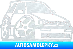Samolepka VW Golf 3 karikatura pravá 3D karbon bílý