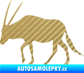 Samolepka Antilopa 001 levá 3D karbon zlatý