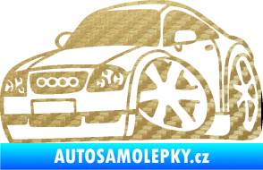 Samolepka Audi TT karikatura levá 3D karbon zlatý