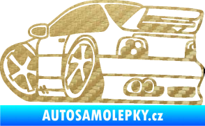 Samolepka BMW e46 karikatura levá 3D karbon zlatý