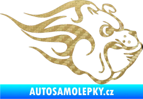 Samolepka Buldočák pravá hlava buldoka 3D karbon zlatý