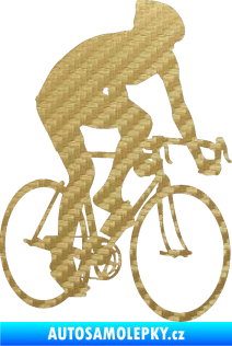 Samolepka Cyklista 001 pravá 3D karbon zlatý
