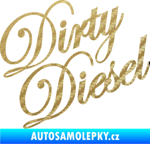 Samolepka Dirty diesel 001 nápis 3D karbon zlatý