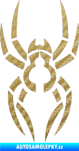 Samolepka Pavouk 006 3D karbon zlatý