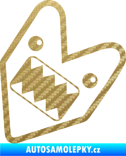 Samolepka Domo 018 pravá wakaba jdm znak 3D karbon zlatý