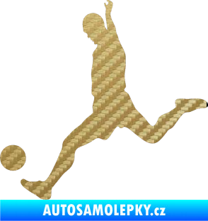 Samolepka Fotbalista 023 levá 3D karbon zlatý