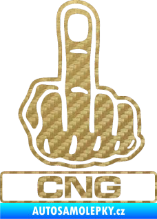Samolepka Fuck off CNG 3D karbon zlatý
