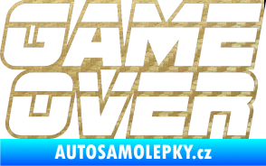 Samolepka Game over nad sebou 002 3D karbon zlatý