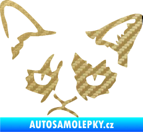 Samolepka Grumpy cat 001 levá 3D karbon zlatý