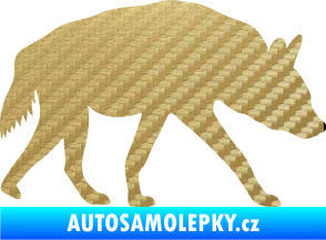 Samolepka Hyena 001 pravá 3D karbon zlatý