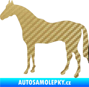 Samolepka Kůň 004 levá 3D karbon zlatý