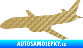 Samolepka Letadlo 004 levá 3D karbon zlatý