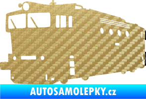 Samolepka Lokomotiva 001 levá 3D karbon zlatý