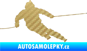 Samolepka Lyžař 015 levá 3D karbon zlatý