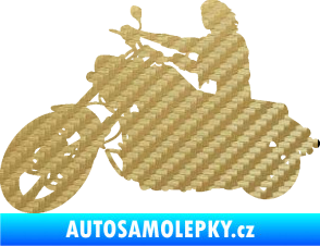 Samolepka Motorka 050 levá 3D karbon zlatý