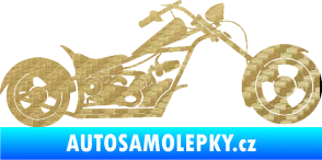 Samolepka Motorka chopper 001 pravá 3D karbon zlatý