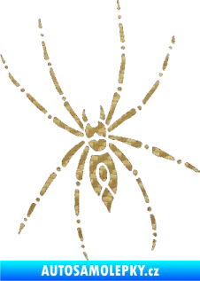 Samolepka Pavouk 011 levá 3D karbon zlatý