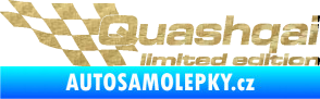 Samolepka Quashqai limited edition levá 3D karbon zlatý