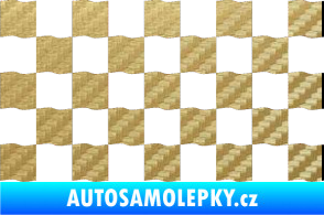 Samolepka Šachovnice 003 3D karbon zlatý