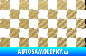 Samolepka Šachovnice 004 3D karbon zlatý