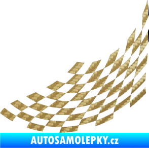 Samolepka Šachovnice 039 3D karbon zlatý