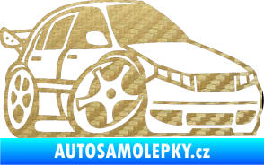 Samolepka Škoda Fabia 001 karikatura pravá 3D karbon zlatý