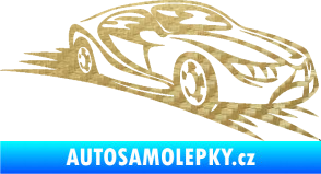 Samolepka Závodní auto 007 pravá 3D karbon zlatý