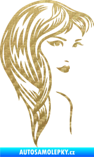 Samolepka Žena tvář 001 pravá 3D karbon zlatý