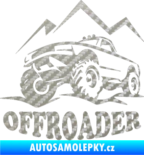 Samolepka 4x4 Offroader levá 3D karbon stříbrný