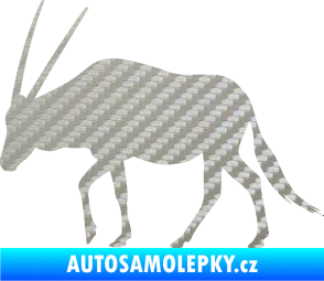 Samolepka Antilopa 001 levá 3D karbon stříbrný