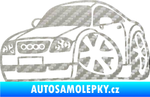 Samolepka Audi TT karikatura levá 3D karbon stříbrný