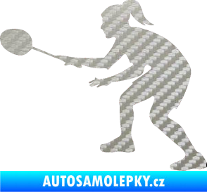 Samolepka Badminton 003 levá 3D karbon stříbrný