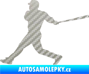 Samolepka Baseball 002 levá 3D karbon stříbrný