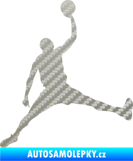 Samolepka Basketbal 016 pravá 3D karbon stříbrný