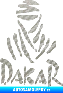 Samolepka Dakar 001 3D karbon stříbrný
