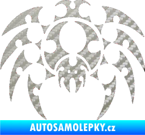 Samolepka Pavouk 012 3D karbon stříbrný
