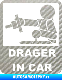 Samolepka Drager in car 004 3D karbon stříbrný