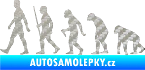 Samolepka Evoluce 001 levá 3D karbon stříbrný